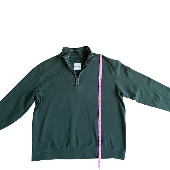 TOMMY BAHAMA Men's Quarter Zip Sweater Long Sleeve Pima Cotton Green Size XXL - Picture 7 of 16